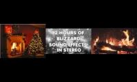 Christmas fireplace snowstorm