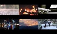 Rain + Fireplace + Solo piano + Rainy Tokyo + Sunset + People timelapse + HD 1080p