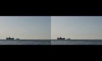 Two ships almost hit in sea
