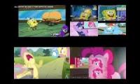 Spongebob VS My Little Pony has a Sparta Super Quadparison