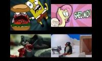 Spongebob vs My little pony vs Claycat vs Pingu Side by Side 1