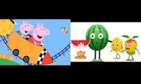 Peppa pig vs fruits rhymes