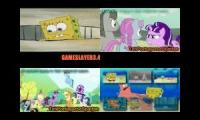 SpongeBob vs My Litte Pony Sparta Party Hard/Madhouse ZE Mix Quadparison
