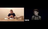 Macaulay Culkin Eating a Slice of Pizza to Lorde's Tennis Court