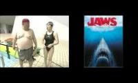 Jaws Theme and Big Man being pulled through pool