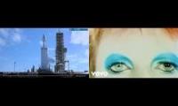 Falcon Heavy Launch alligned with David Bowie's Life on Mars