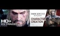 Geralt dark souls cosplay trailer sync