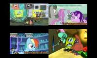 SpongeBob vs My Little Pony Sparta Madhouse/Party Hard Mix Quadparison