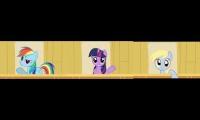 Rainbow & Twilight & Derpy Gets Her License Tripleparison