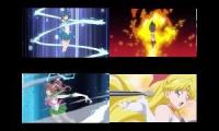 Sailor Moon and Chibimoon attack