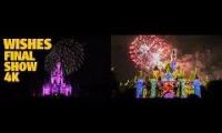 Disneyland "Remember Dreams Come True" and Magic Kingdom "Wishes" Synced Endings