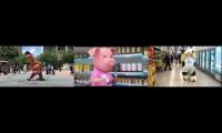 Animales bailando en un supermercado