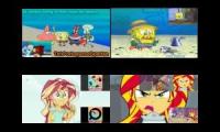 SpongeBob SquarePants Vs. Sunset Shimmer Sparta Remix Quadparison 14