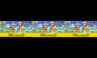 Super Mario Maker 2 Title Screen Day v.s. Night v.s. 8-Bit