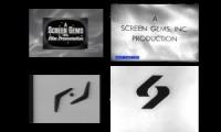 4 Screen Gems played at once Black And White Edition
