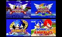 4 Sonic Genesis Title Screens Played At Once Quadparison