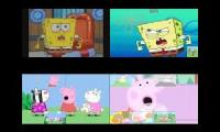 Spongebob VS Peppa Pig Sparta Remix Quadparison