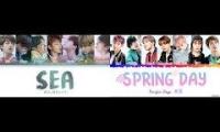 spring day and sea - bts