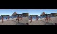 Brazilian Women Thong Bikini Foot Volley Practice