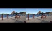 Brazilian Women Thong Bikini Foot Volley Practice