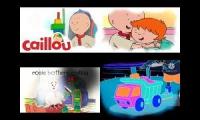 Rosie bothers Caillou side by side