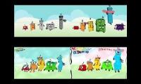 numberblocks up to faster 4 parison