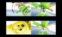 Gummy Bear Song HD (Four Upside Down Fisheye Versions at Once)