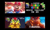 The super Mario bros movie trailer quadparison