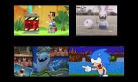 Sonic The Hedgehog vs Rabbids Invasion Sparta Remix Quadparison 1