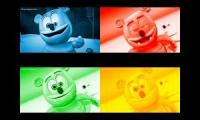 Gummy Bear Song HD Blue Red Green & Yellow (Four Backwards Versions at Once)