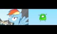 Gelatin and Rainbow Dash in:UNNACEPTABLE!