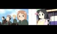 Fanmade Attack on Titan with Nichijou OP + Nichijou actual OP