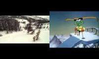 ski fall mashup goofy funny