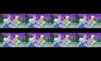 at the gala fluttershy applejack rarity rainbow dash pinkie twilight