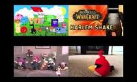 Object Mayhem vs Warcraft vs Super Mario vs Angry Birds Harlem Shake Quadparison