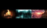 Ambience rain and fireplace