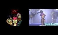 mash up two good five nights at pinkies pause and unpause uncriticalized's vid 2-4 times to sync