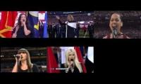 The last 5 Super Bowl National Anthems at once
