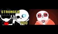 Stronger than you Frisk vs Sans and Chara vs UF Sans