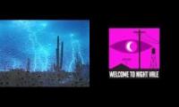 Rain and storms on a gloomy day in night vale