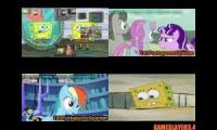 SpongeBob vs My Little Pony Sparta Madhouse/Party Hard Mix Quadparison