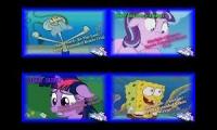 SpongeBob vs My Little Pony Sparta Remix Quadparison (Glamorous Edition)