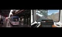 Wuppertal Schwebebahn (Monorail) ride, from Vohwinkel to Oberbarmen to (real vs sim)
