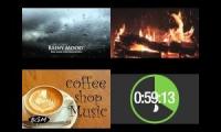 Hour & A Half timer: Rainy Mood + Bossa Nova Piano + Fireplace!
