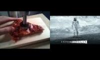 This is a video of pizza with music from interstellar