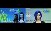 The Sims 4 Create a Sim Neytiri Te Tskaha (Sims4 HowToMake) VS Coraline Jones As a Young Adult (Spar