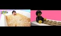Guava Juice Cereal Bath Challenge (Real Life vs Lego Animation)