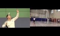 Smashing in badminton