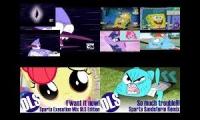 Spongebob,My Little Pony,The Amazing World of Gumball VS Regular Show has a Sparta Super Quadparison