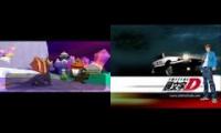 Spyro 3 Attacking Moneybags x  Initial D - Running in The 90s